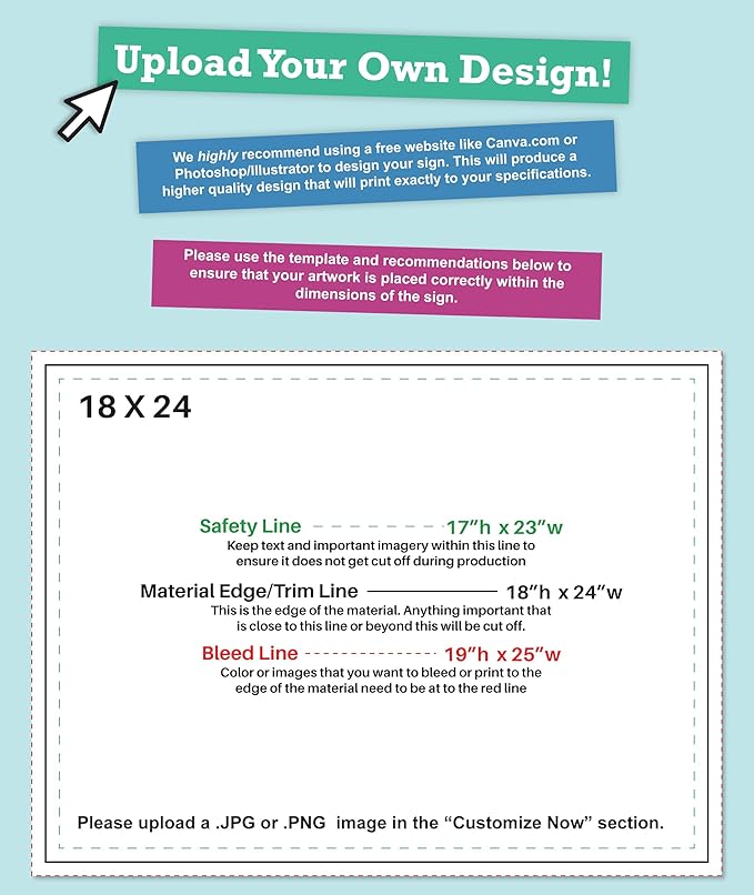 24x18" Double Sided Customizable Outdoor Yard Sign made from Corrugated Plastic with Metal "H" Stake, Easy to Design, Sign for Business, Garage or Yard Sale, Home, Office, (18" x 24")