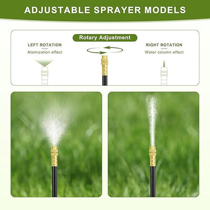 Automatic Drip Irrigation Kit - 50FT with Tool-Free Quick Connectors, 15 Copper Atomizing Nozzles & 360° Bendable Spray for Garden, Greenhouse, Lawn, Plants