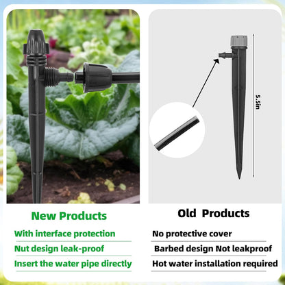 60 Pcs Drip Irrigation Sprayer Emitters for 1/4" Irrigation Tubing,Adjustable Water Flow Irrigation Misting Emitters Irrigation Drippers,3 Style Drip Micro Sprinkler Nozzles for Garden Water System