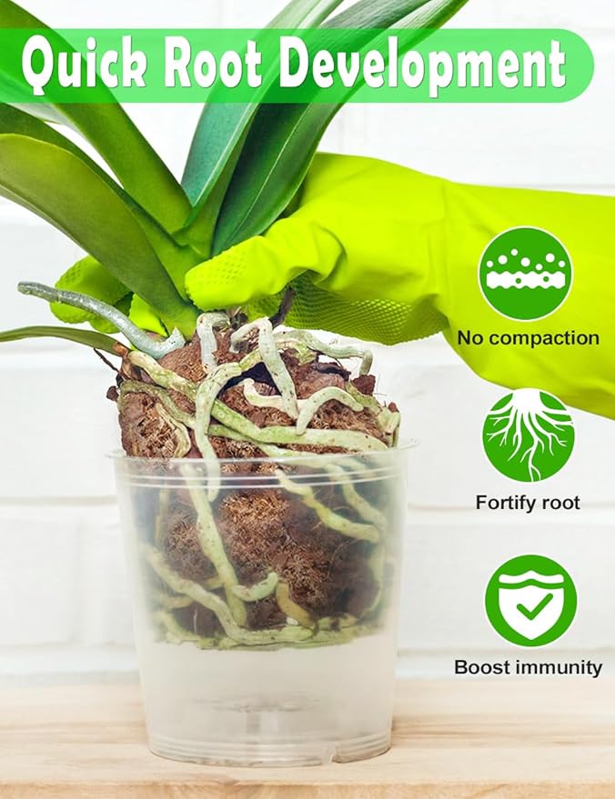 TOYPOPOR Orchid Potting Mix for Repotting (3qts) with Moss Pine Bark Mulch Perlite Stone and Coco Peat Natural Ingredients, Orchid Bark Potting Mix Orchid Repotting Kit Drainage Indoor Potting Medium