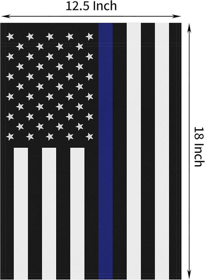 HOOSUN Double Sided Thin Blue Line American Police Garden Flag, USA United States Decorative Garden Flags - Weather Resistant & Double Sided - 12.5 x 18 Inch