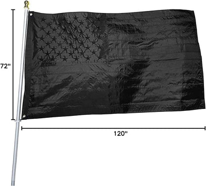 Black American Flag 6x10 ft: Heavy Duty US Flag Made from Nylon - Embroidered Stars - Sewn Stripes - UV Protection Perfect for Outdoors! (Not Include Pole)