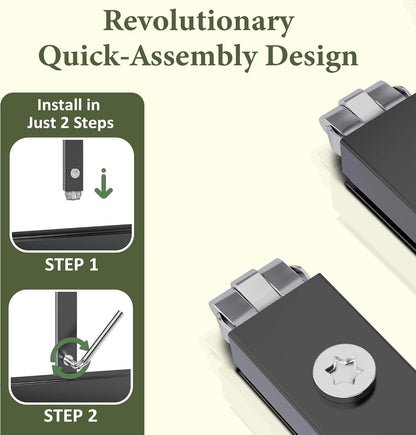 WKM Greenhouse for Outdoors 4x6 FT, Polycarbonate Green House with Roof Vent and Quick Setup Structure, Aluminum Greenhouse for Garden Backyard, Black