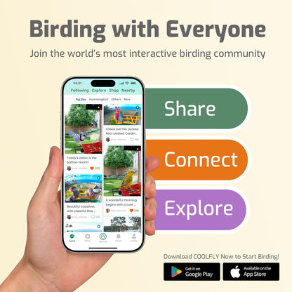 Smart Bird Feeder with Camera, AI Bird Identifier & Live HD View, Exclusive Vertical Mode, All-Metal Squirrel-Resistant Body, Solar Night Light - A Great Gift for BirdLovers