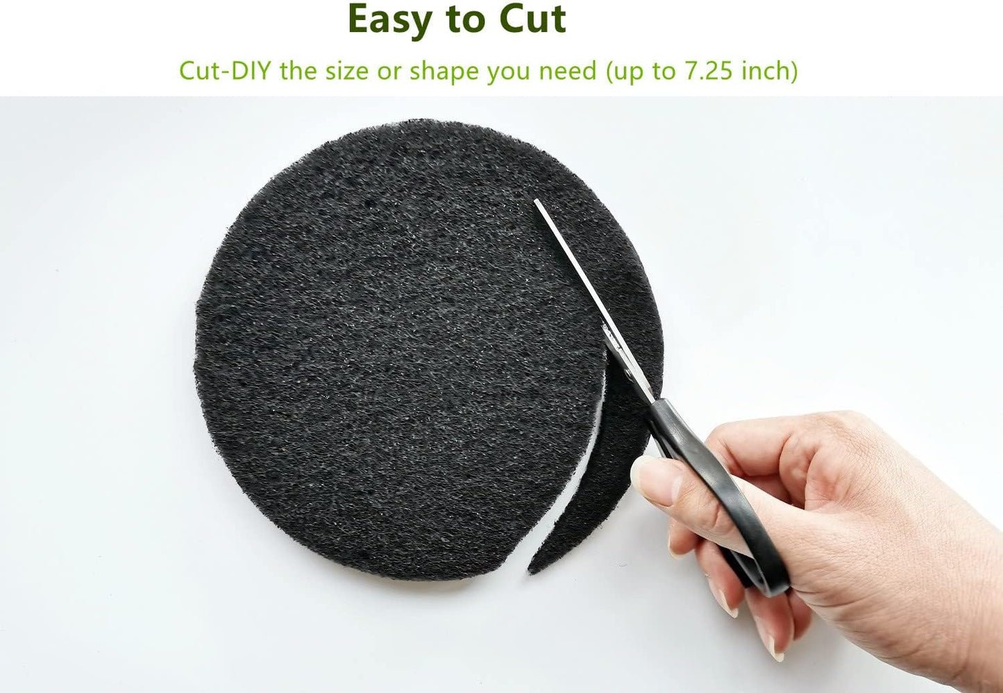 Kitchen Compost Bin Charcoal Filter 7.25 Inch Diameter Extra Thicker & Bigger-Over 3 Years Supply- Longer Lasting Activated Charcoal Odor Trapping Filters (0.4inch/10mm Thickness), Round (6 Pack)