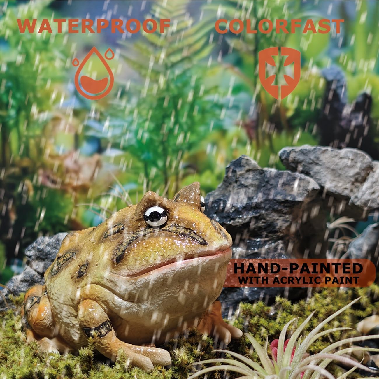 Sunthus Frog Toad Sculptures Garden Statues Yard Art Resin Decorations Outdoor Decor (Brown, Standard)