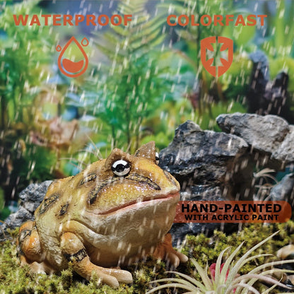 Sunthus Frog Toad Sculptures Garden Statues Yard Art Resin Decorations Outdoor Decor (Brown, Standard)