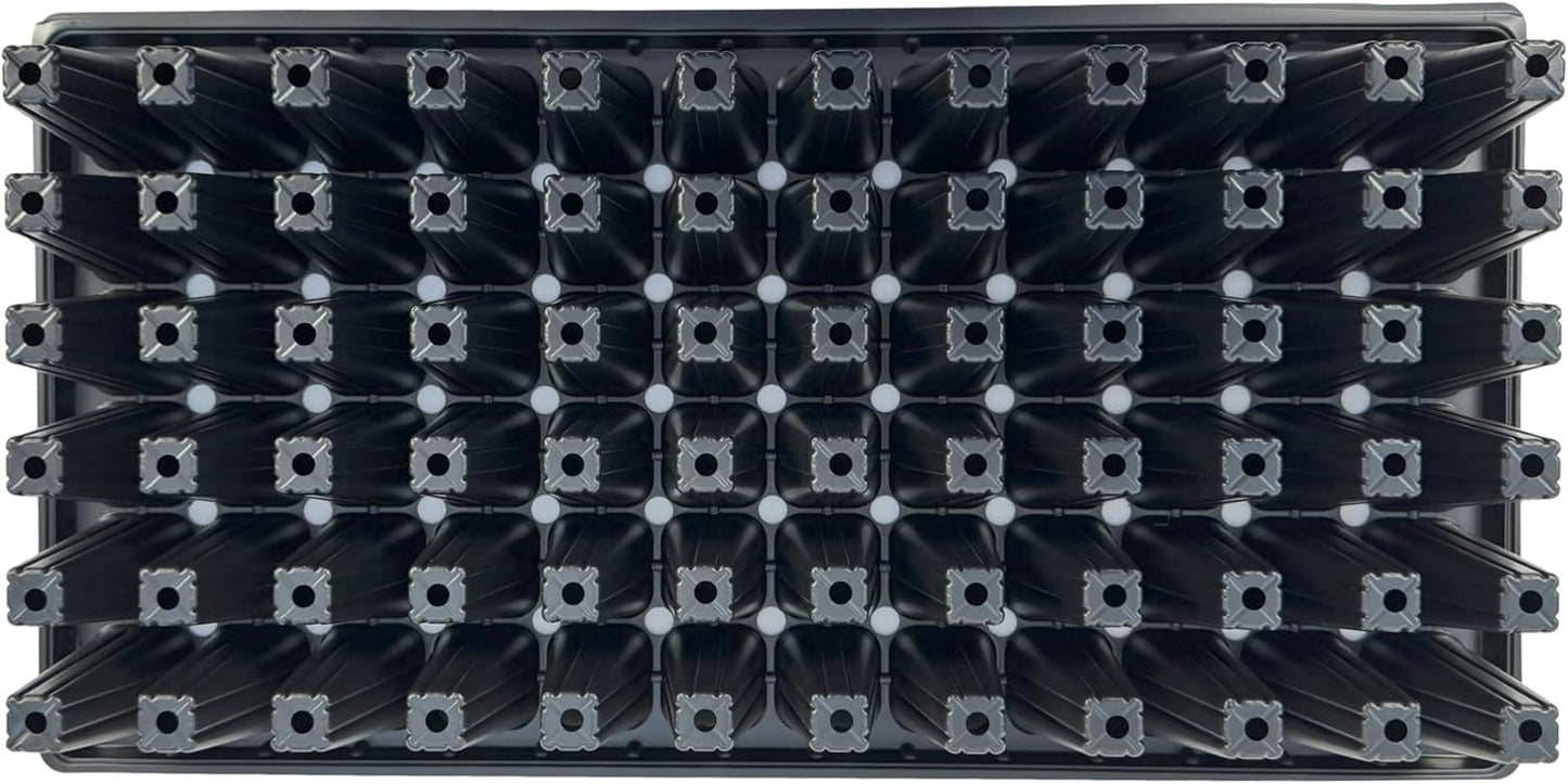 72 Cell Seedling Plastic Nursery Trays, 10 Pack, Thick Durable Germination Plug Trays, 720 Cells Reusable Plant Propagation