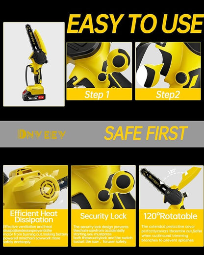 Cordless Pole Saw Electric Tree Trimmer, 2-in-1 Polesaw & Mini Chainsaw with Extension, Includes 2x21V Batteries & Complete Kit for Pruning & Limbing (DHS4088)