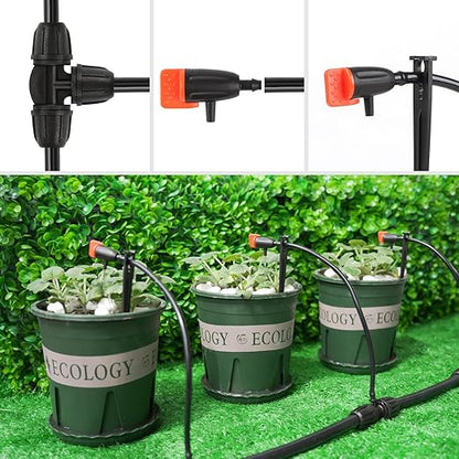 RedChili Drip Irrigation Inline Dripper for 1/4" Drip Irrigation Tubing, 35 Pieces Adjustable Drip Emitters Micro Drippers for Drip Irrigation Gardening System Maintain Constant Flow