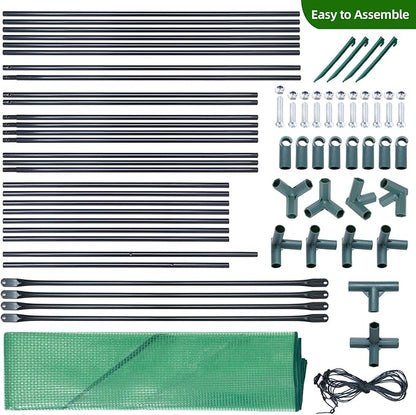 Lean to Greenhouse for Outdoors: Ohuhu Portable Tomato Green House Heavy Duty with Roll-Up Zippered Door, Tall Plastic Greenhouses for Outside Winter Plants Growing Shed for Backyard, 6.6x2.5x5.6 FT