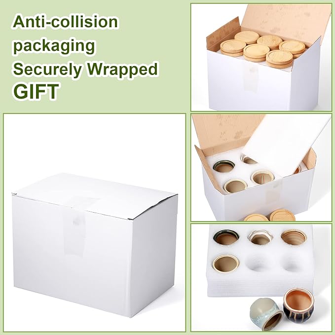 Remerry 12 Pcs Small Succulent Pots Bulk with Drainage Assorted 2.5 Inch Mini Ceramic Succulent Planters Pot with Coaster Bamboo Plant Tray Planting Pots for Home Office Garden (Rich Color)