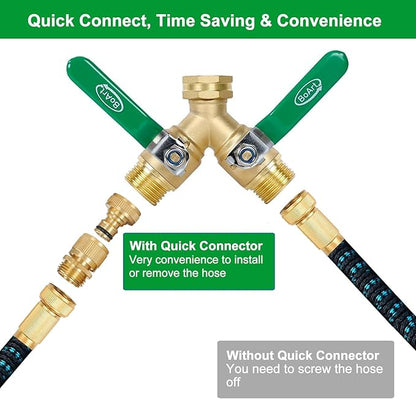 BoArt Garden Hose Quick Connector Set, Solid Brass 3/4 Inch Water Fitings Thread Easy Connect No-Leak Male Female 6 Sets