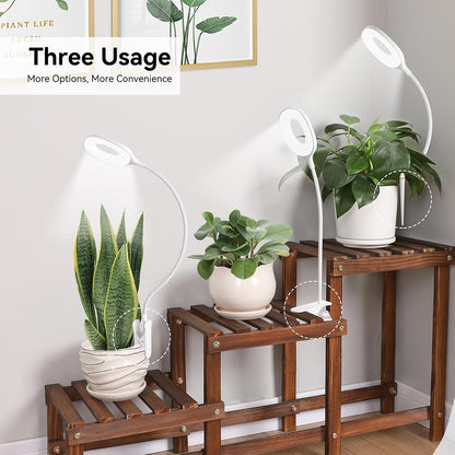 Grow Lights for Indoor Plants, Clip-on Grow Lights for Small Plant, Red Blue White Full Spectrum Grow Lamp with Adjustable Gooseneck, 4/8/12H Timer & 10 Level Dimmable Brightness, 2 Packs