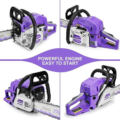 2-cycle 63CC Chainsaw Saw Gas Powered 20" Chain Saws Cordless Petrol Saw Handheld Chainsaw for Cutting Wood Trees Branches (63ACG)