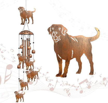 Labrador Wind Chimes for Outside, Metal Windchimes Outdoors Birthday Gifts for Women Memorial Sympathy Wind Chimes for Patio Garden Yard