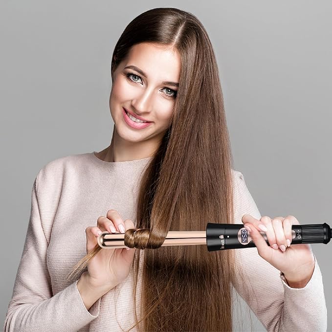 5 in 1 Curling Iron Set, 24K Rose Gold Hair Curlers with Interchangeable Ceramic Barrels, Hair Crimper, Wand Curling Iron & Waver for Long & Short, Fast Heat & Protective Gloves