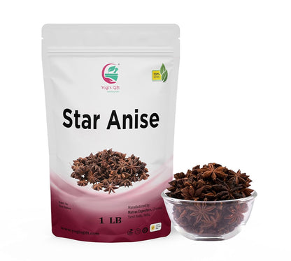 Star Anise Whole 16 Oz | Add Exotic Aroma and Rich Flavor to Your Dishes | Premium Star Anise Pods for Gourmet Delights | By Yogis Gift®