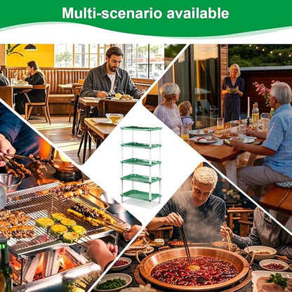 5-Tier Seed Stand with 5 Trays, Seed Starting Rack Propagation Rack Kit for Stackable Seedling Tray Seedling Staging Table for Indoor Outdoor Growing(Green)