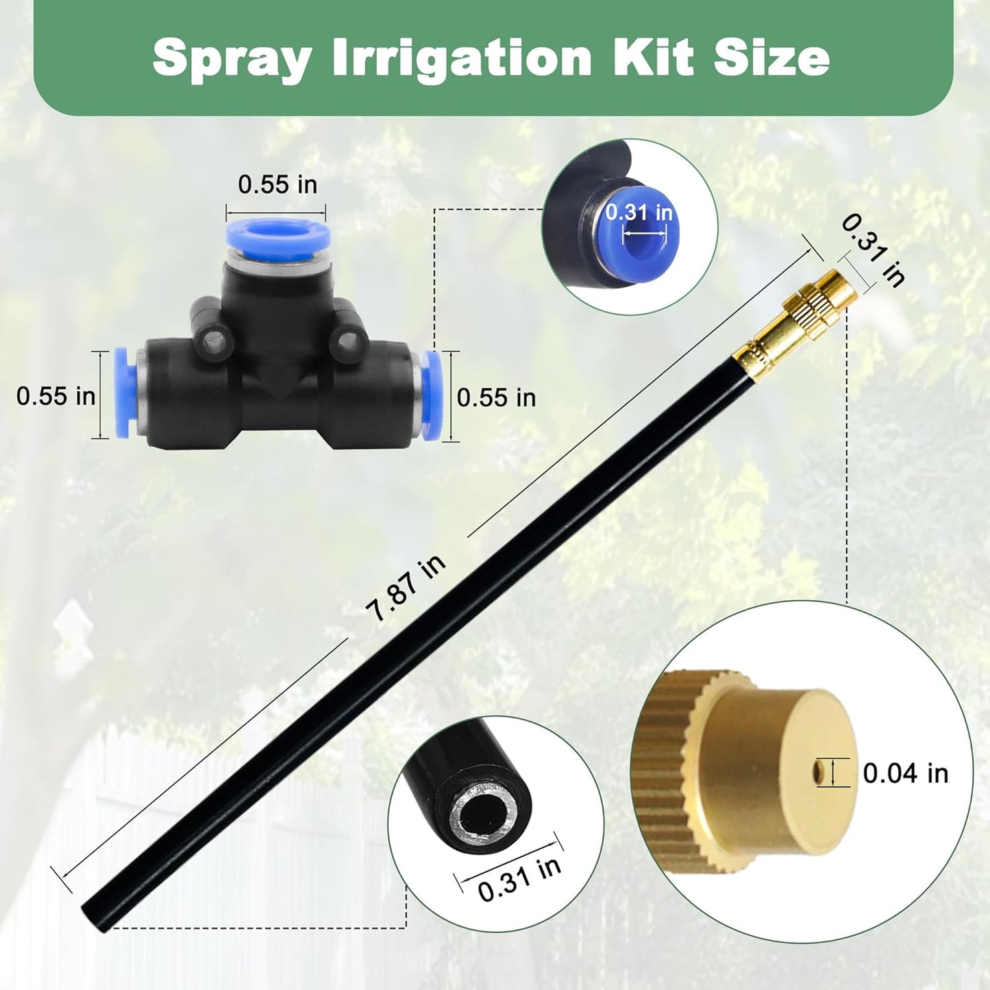 65.6Ft 360° Adjustable Drip Irrigation System Kit, Automatic Garden Watering System with 20 Copper Nozzles, Atomizing Misting Watering System with 360° Bending Dropper for Plant Lawn Patio