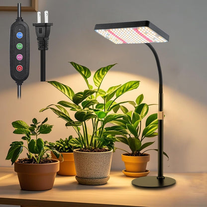 Smart Control Tabletop Grow Light with Timer, Simulate Midday Sunlight Full Spectrum Desk Plant Growing Lamps Seed Starting, 25W Bonsai Grow Lights for Indoor Plants, 16"-24" Height