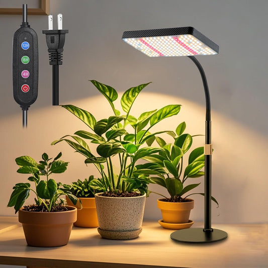 Smart Control Tabletop Grow Light with Timer, Simulate Midday Sunlight Full Spectrum Desk Plant Growing Lamps Seed Starting, 25W Bonsai Grow Lights for Indoor Plants, 16"-24" Height