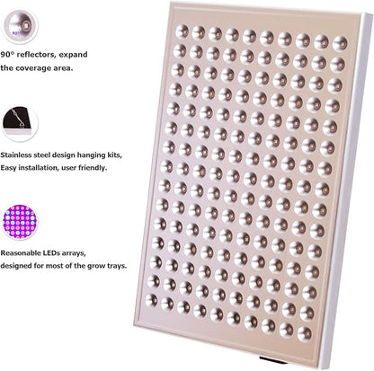 Diboys LED Grow Light for Indoor Plants, 45W Plant Lights Full Spectrum Panel Grow Light for Seedlings, Succulents, Micro Greens, Vegetable and Flower, 2 Pack