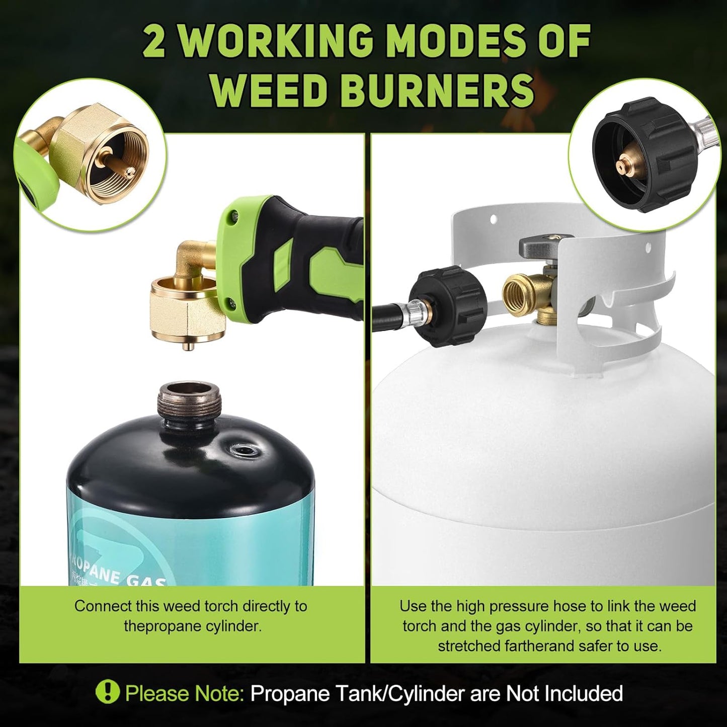 Weed Torch, Propane Torch Weed Burner with 10 ft Hose, 1800,000 BTU, Flame Weeder with Flame Control for Weeding, Snow Melting