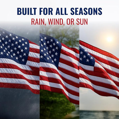 American Flags for Outside - 4x6 USA Flag With Embroidered Stars & Sewn Stripes – Heavy Duty UV Treated Polyester (Tougher Than Nylon), 70% More Fade Resistant