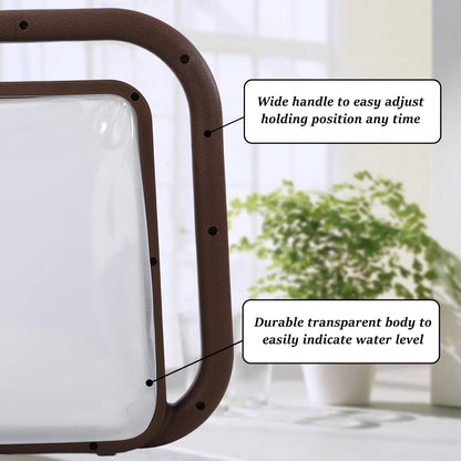 5L Foldable Watering Can, Lightweight Transparent with Water Level Indicator for Indoor Plants, Garden, Bonsai - Khaki