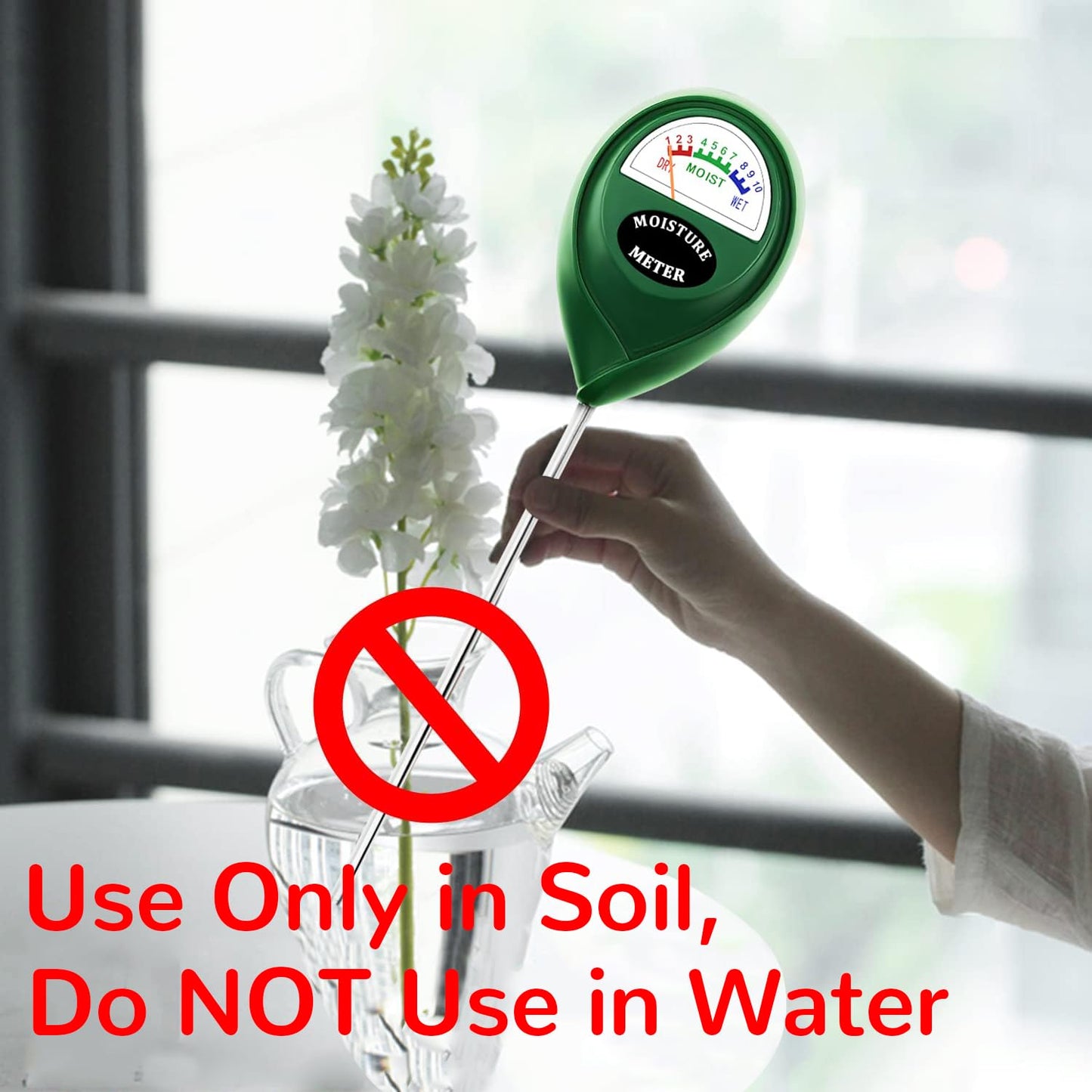 Suplong Soil Moisture Meter for Plants - Indoor/Outdoor Plant Water Meter, No Batteries, Accurate Soil Tester for Garden, Farm, Cactus & Succulents (Green)