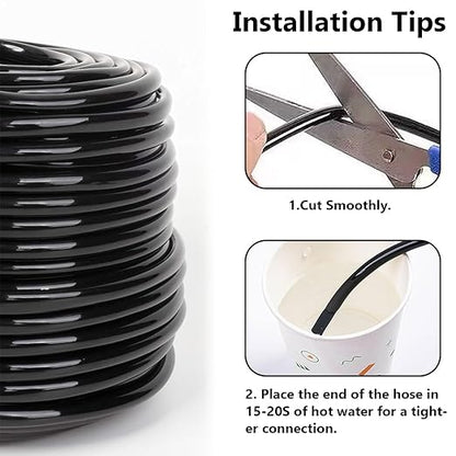 1/4 inch Drip Irrigation Tubing, 16FT Blank Distribution Tubing Drip Irrigation Hose, Garden Watering Drip Line for DIY Drip Irrigation System