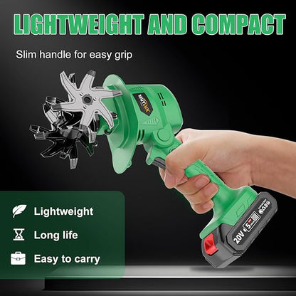 20V Cordless Tiller Cultivator for Gardening, Electric Garden Tiller with 2 x 2.0Ah Batteries & Charger, Garden Rototiller for Lawn Gardening Soil Cultivation