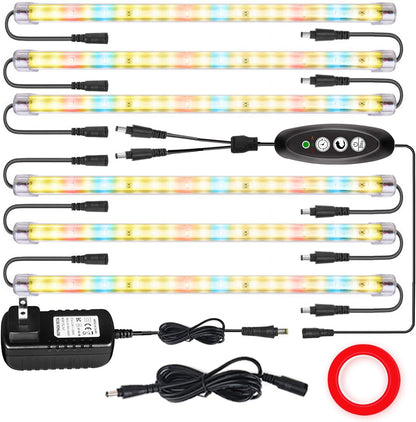 LED Plant Grow Lights Strips for Indoor Plants Full Spectrum with Auto ON & Off Timer, T5 Sunlike Grow Lights Bar Growing Lamps for Greenhouse Shelves Hydroponics Succulent, 4 Dimmable Levels