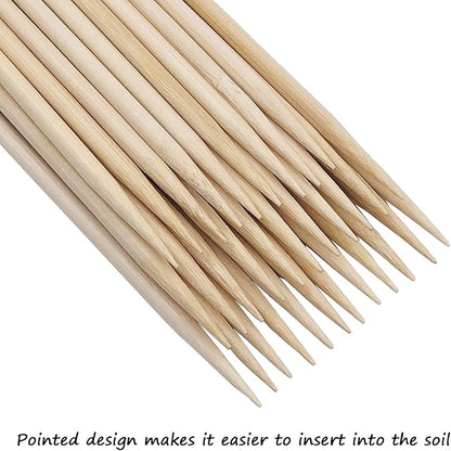 Bamboo Plant Stakes,HAINANSTRY Wood Plant Supports,Natural Bamboo Sticks for Plants/Floral/Potted Plant,Wooden Sign Posting Garden Sticks - 16 Inches 25 Pack