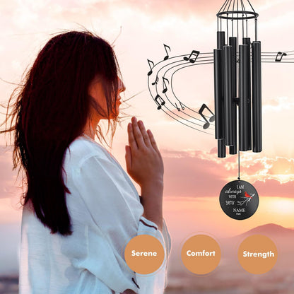 Personalized 36" Healing Memorial Wind Chimes for Outside, Bereavement Gift of Comfort for Loss of Mother, Father or Husband, A Soothing Remembrance for Your Garden and Patio