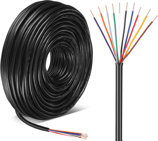 Hoolerry Solid Sprinkler System Wire 18 Gauge Irrigation Wire with UV Resistant PVC Jacket Sprinkler Cable for Underground Irrigation Field Central Control System 30v Ul Listed(18/10, 100 Ft)