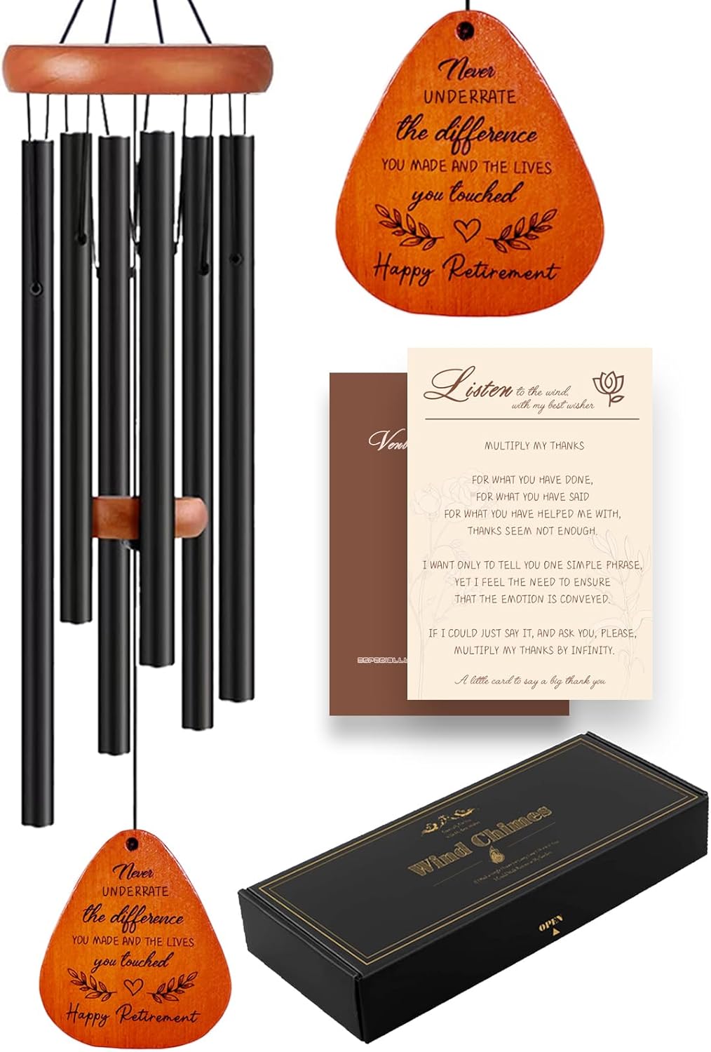 Retirement Gift for Women, 32" Wind Chimes Retirement Gifts, Happy Retirement Gifts for Teacher Nurses Coworker Colleague Boss Friends