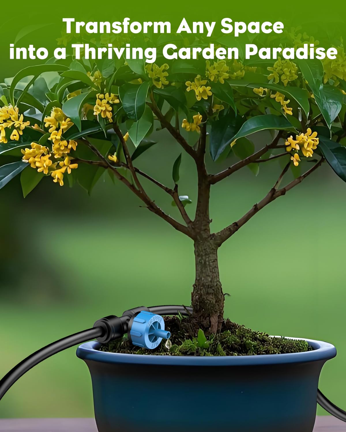 Pawfly 50 ft. 1/4 Drip Irrigation Tubing, Black Drip Irrigation Hose Roll, Polyethylene Drip Irrigation Line for Garden Watering, Blank Distribution Tubing for Drip Irrigation System