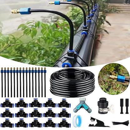 Atomizing kit,82FT 360 Degree Adjustable Copper Sprayer atomizing System,9/12mm(ID/OD) trubing Watering Plant Devices Nozzle Emitters Sprinkler Pneumatic Fittings Connection. (15)