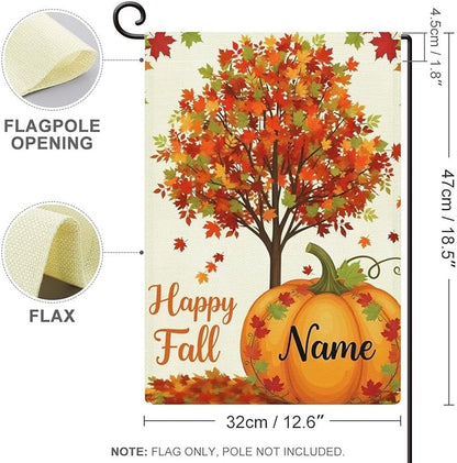 Custom Fall Pumpkin Garden Flag for Outdoor Personalized Thanksgiving Autumn Yard Flags Decor Customized Flag Add Your Own Picture/Text House Lawn Banner Double Sided Home Wall Decoration 12.5x18 28x40