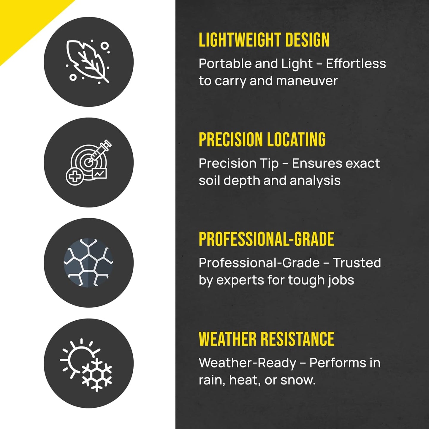T&T Tools Mighty Probe with Slide Adapter – Insulated Metal Soil Probe, Ground Probe Rod with T-Handle, Septic Tank Locator Soil Sampling & Compaction Tester - 50 Inch Length, 3/8" Round Rod