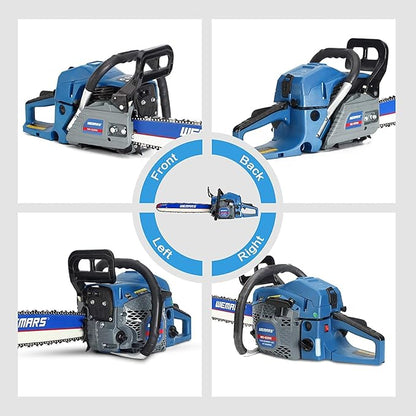 2-cycle 62CC Chainsaw Saw Gas Powered 20" Chain Saws Cordless Petrol Saw Handheld Chainsaw for Cutting Wood Trees Branches(6220G)