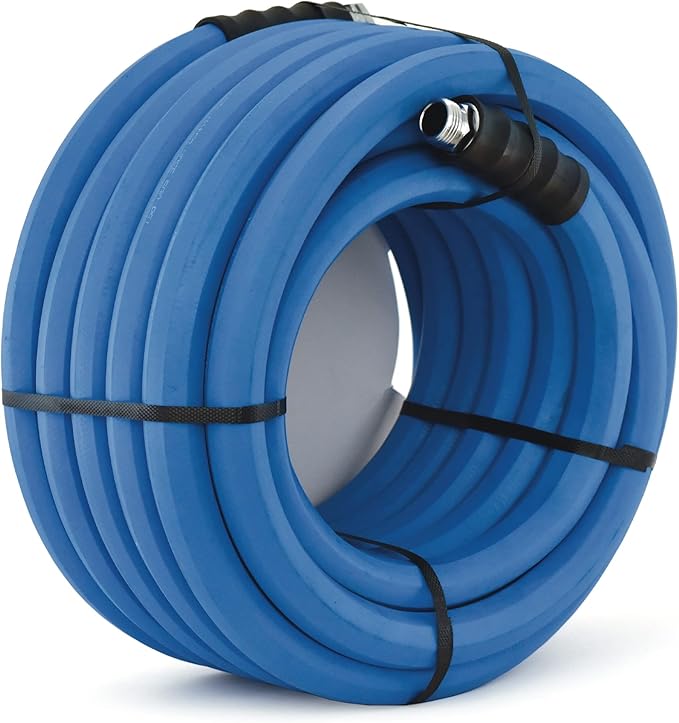 BluSeal Hot/Cold Water Rubber Garden Hose, 100% Rubber, Ultra-Light, Super Strong, 500 PSI, 50F to 190F Degrees, High Strength Polyester Braided (3/4" x 15')