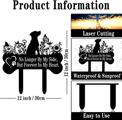 Pet Grave Markers Dog, Metal Pet Metal Memorial Garden Stake, Pets Waterproof Grave Stakes Plaque, Pet Headstone Garden Memorial Graves, Metal Dog Garden Decor 12"