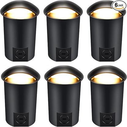 CLOUDY BAY [6 Pack] 5W Well Lights Low Voltage Landscape Lighting,12V-24V Waterproof Outdoor Side-lit Light,27-50K 5CCT In Ground Lights for Fence Pathway Deck, IP67 Rating, ORB,Transformer Excluded