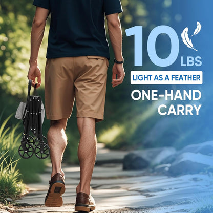 Sekey Heavy Duty Wagon with Big Wheels, Foldable Cart with 220LBS Capacity, Utility Lightweight Wagon, Collapsible Grocery Shopping Cart for Camping Sports & Holiday. Gray