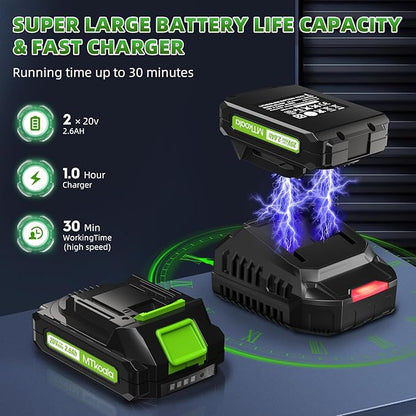 2025 Upgrade Leaf Blower, Leaf Blower Cordless with 2 * 2.6AH Batteries and Fast Charger, 450CFM &150MPH and 2 Speed Mode, Lightweight Electric Leaf Blowers for Lawn,Yard, Leaves, Dust,Snow Care