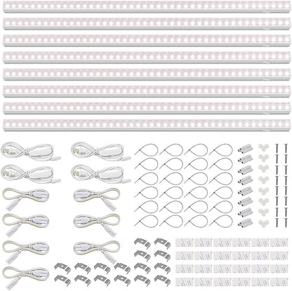 Barrina T5 Grow Light, Full Spectrum LED Grow Lights for Indoor Plants, 3ft 128W (8 x 16W, 800W Equivalent) Plant Light, Grow Lights for Seed Starting, Plug and Play, Pinkish White, 8-Pack