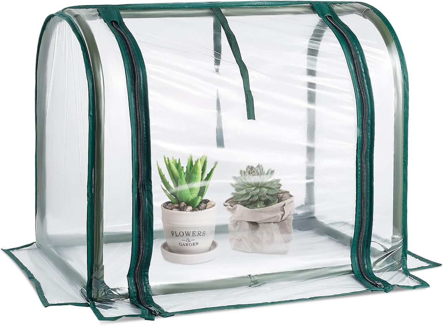 Mini Indoor Greenhouse Tabletop Garden Nursery Plant Cover Tent Humidity Domes for Home Gardening Germination and Seedling Propagation - 23x12x16.5 Inches